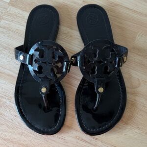Tory Burch Black Patent Miller Sandals